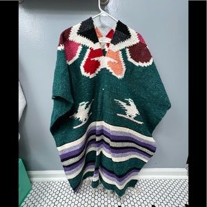 Mexican blanket poncho one size